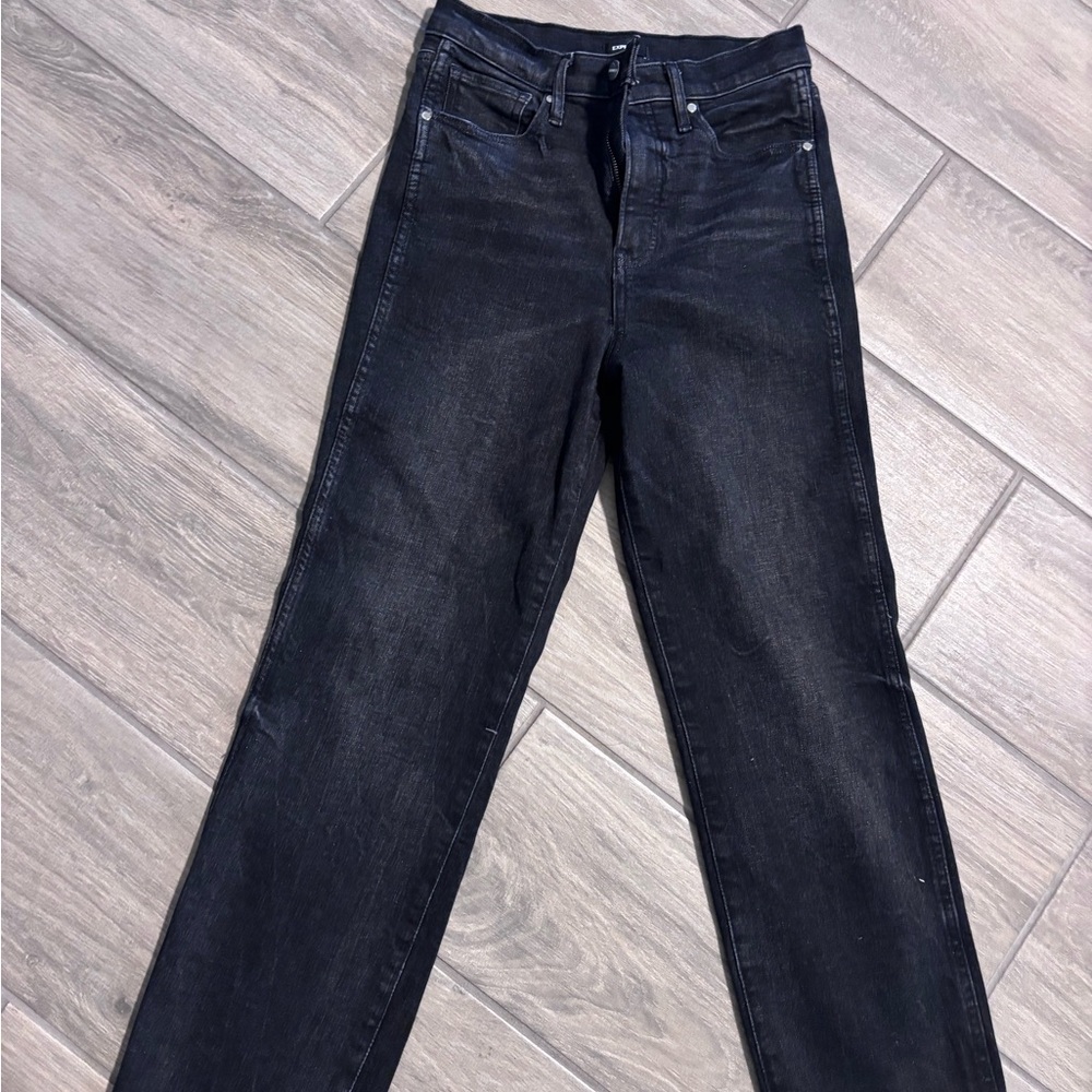 Express Dark Wash Straight Leg Jeans